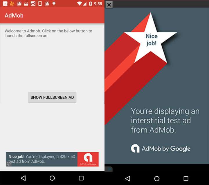 android integrating admob banner interstitial