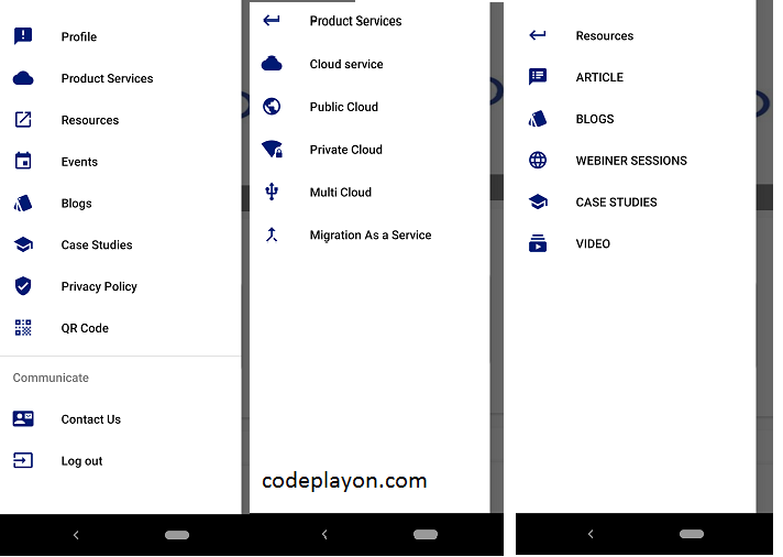 android multipale navigation drawer in android