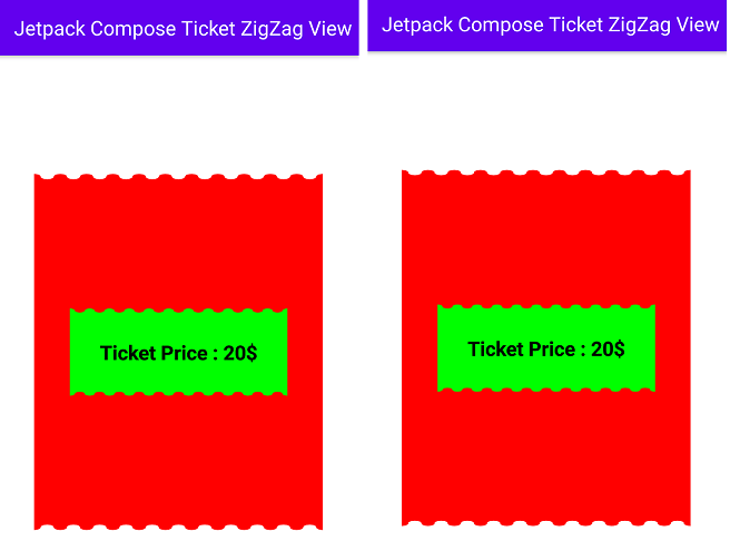 Jetpack Compose Ticket ZigZag View