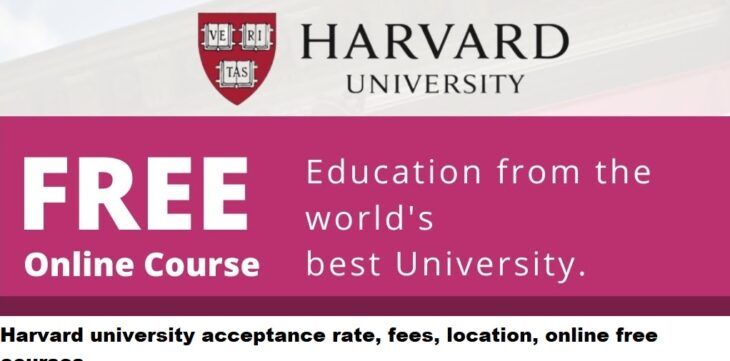 Harvard university acceptance rate, fees, location, online free courses
