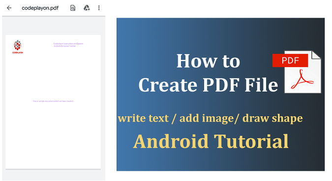 How to create PDF file in Android