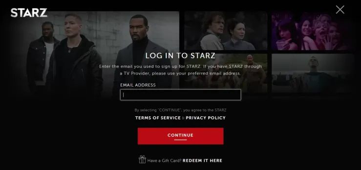 starz login and Activate