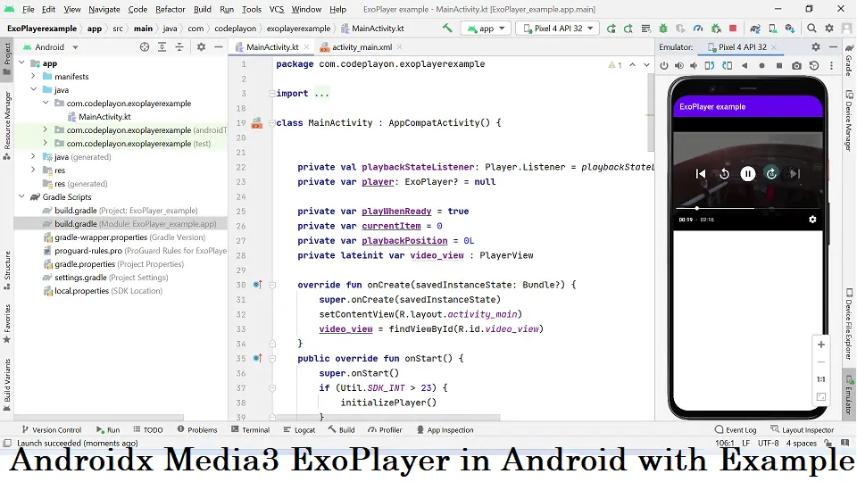 Androidx Media3 ExoPlayer in Android with Example