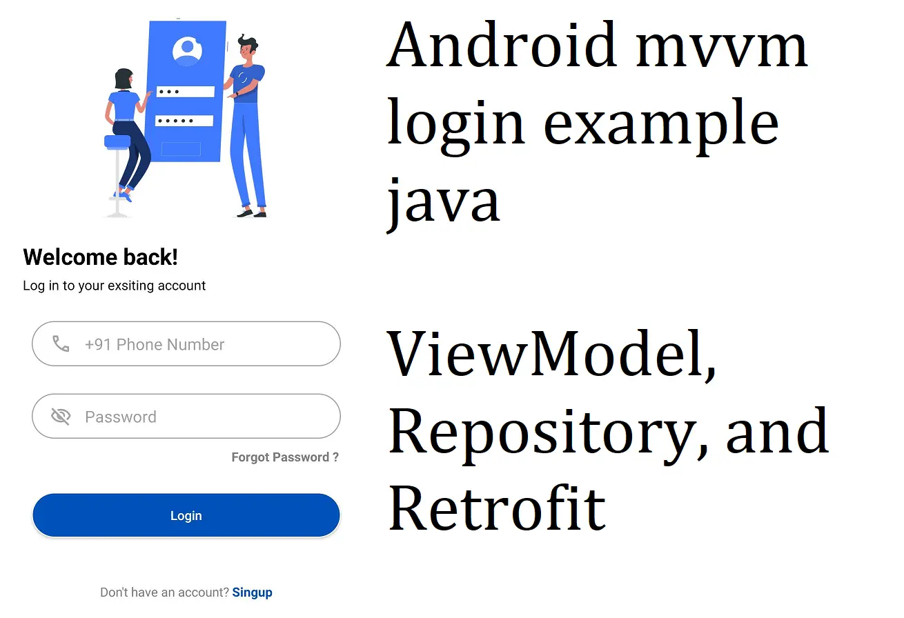 Android mvvm login example java