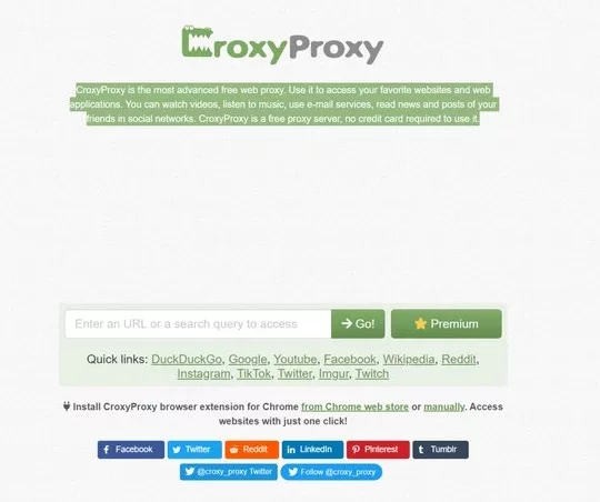 CroxyProxy Get Free Web Proxy