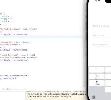 TextField keyboard type