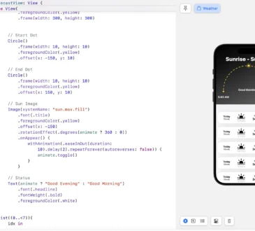 Weather iOS APP UI with Sunrise And Sunset View in SwiftUI