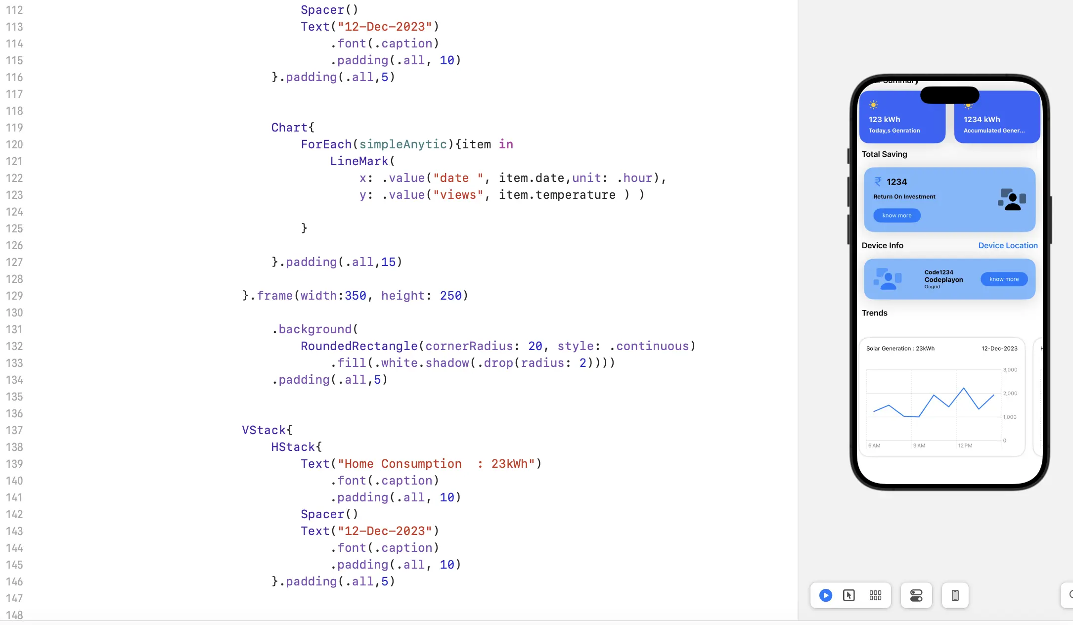 line Chart in SwiftUI using Charts API