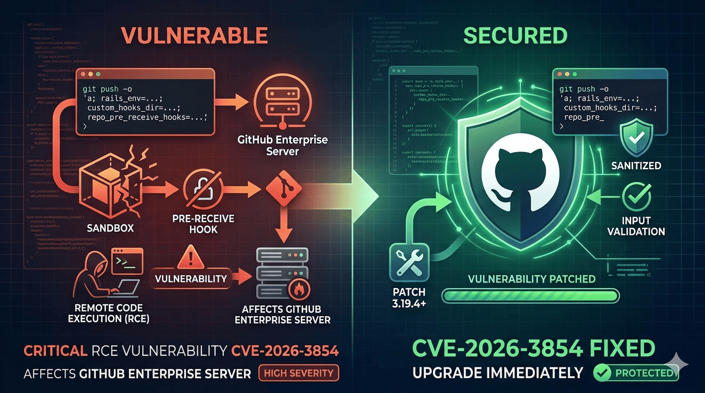 GitHub RCE CVE-2026-3854 Critical Vulnerability Fixed